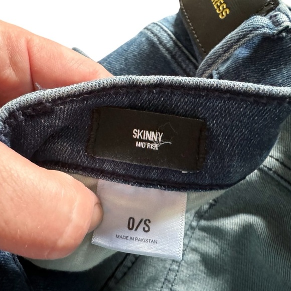 Express jeans women’s mid rise skinny button fly size 0 preppy Bodycon Cabincore - Picture 4 of 10